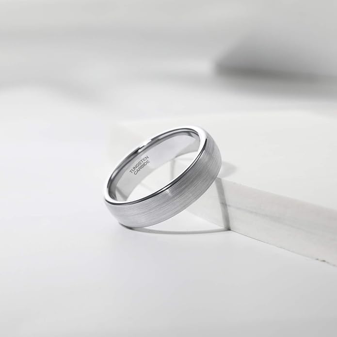 TRUMIUM 4mm 6mm 8mm Tungsten Ring Wedding Band for Men Women Engraved I Love You Matte Brushed Comfort Fit Size 4-15