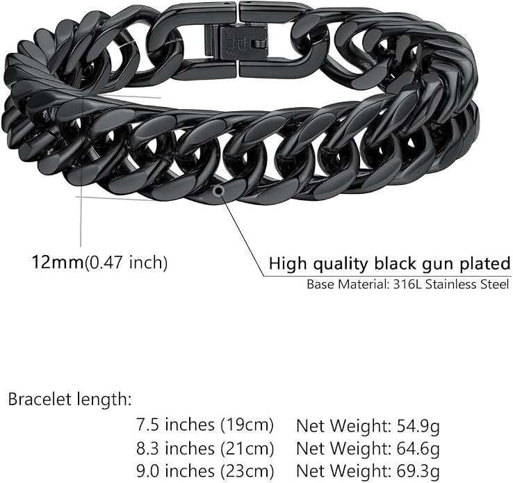 Supcare Unique Anniversary Birthday Valentines Fathers Day Stainless Steel Cuban Link Bracelets for Men Him, To My Man Dad Husband Love Always Remember Wrist Chain Bracelet Jewelry Gifts
