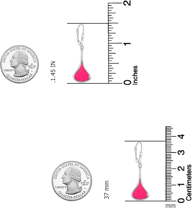 LeCalla 925 Sterling Silver Teardrop Dangle Earrings for Women | Lightweight Vertical Drop Dangle Earrings | Minimalist Dangling Earring Jewelry Gifts for Women