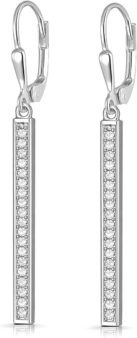 LeCalla 925 Sterling Silver Teardrop Dangle Earrings for Women | Lightweight Vertical Drop Dangle Earrings | Minimalist Dangling Earring Jewelry Gifts for Women