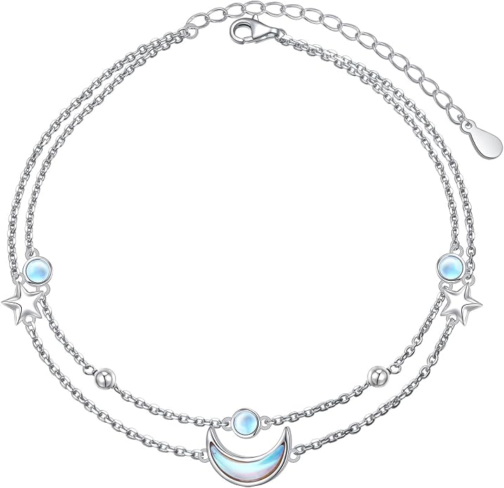 Anklets for Women 925 Sterling Silver Blue Evil Eye Infinity Butterfly Adjustable Multilayer Layered Summer Beach Ankle Bracelet Foot Chain Jewelry for Women