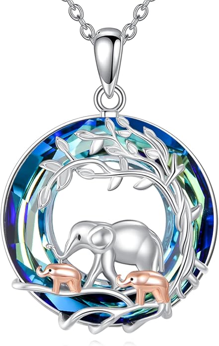 TOUPOP Sterling Silver Tree of Life Hummingbird/Dragonfly/Owl/Panda Necklace Crystal Bird Jewelry Birthday Christmas Valentines Day Gifts for Her Girlfriend Mom