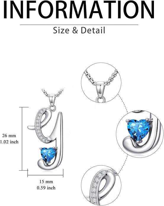 Birthday Gifts for Women Alphabet A to Z Initial Birthstone Pendant Necklaces for Women - 18k White Gold Plated Personalized Name Jewelry Anniversary Graduation Gifts for Wife Her Daughter Girlfriend(with Gift Box)