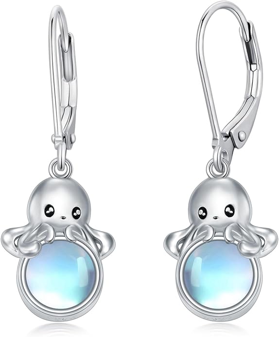 Dorunmo Moonstone Dangle Drop Earrings s925 Sterling Silver Leverback Earrings Filigree Moonstone Jewelry Birthday Gifts for Women