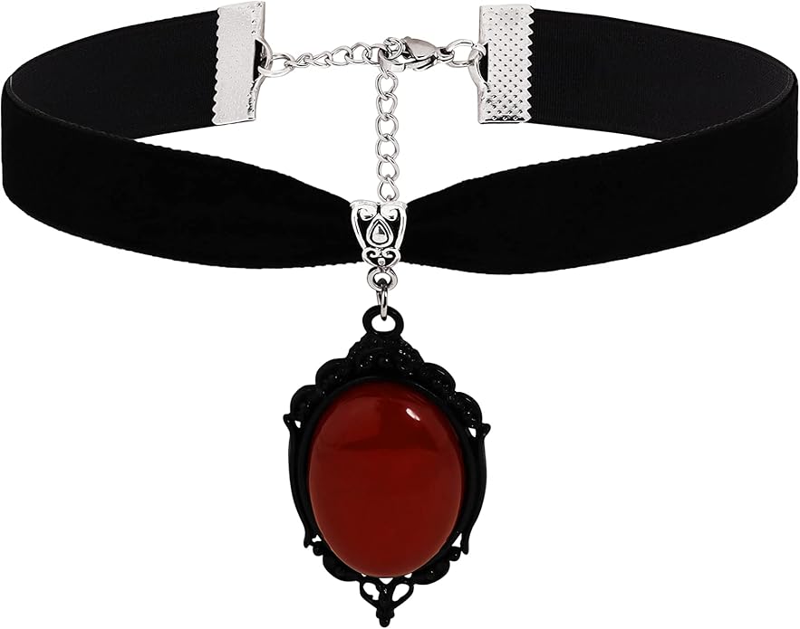 Sacina Victorian Black Velvet Gothic Choker, Vintage Necklace, Costume & Christmas Jewelry Gift for Women