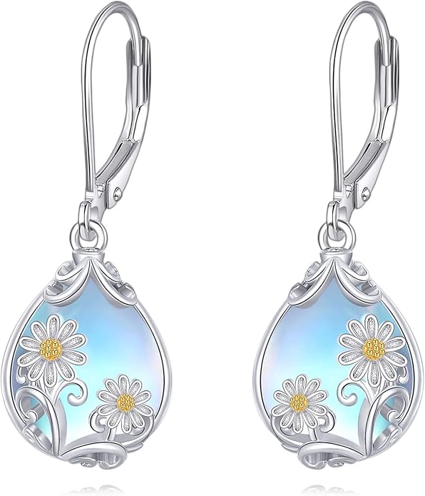POPLYKE Celtic Filigree Teardrop Drop Dangle Earrings Sterling Silver Leverback Earrings Jewelry for Women