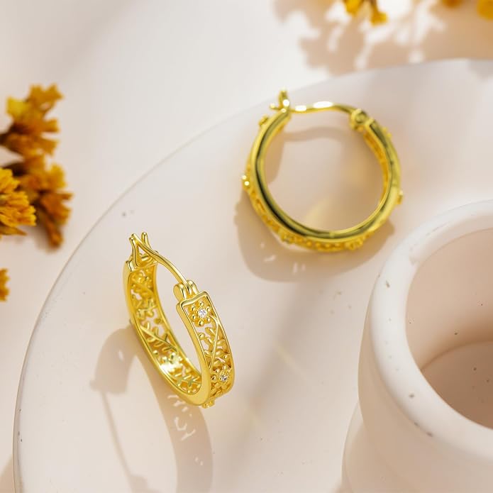 Gold Dainty Hoop Earrings for Women Hypoallergenic Lightweight 14K Gold Huggie Earrings Jewelry Valentines Day Gifts for Wife Girlfriend Her