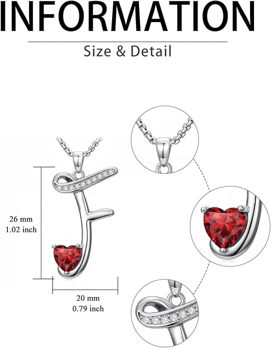 Birthday Gifts for Women Alphabet A to Z Initial Birthstone Pendant Necklaces for Women - 18k White Gold Plated Personalized Name Jewelry Anniversary Graduation Gifts for Wife Her Daughter Girlfriend(with Gift Box)