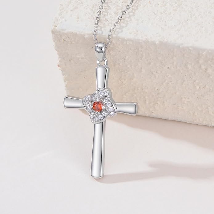 Cross Necklace for Women 925 Sterling Silver Crucifix Pendant Christian Cross Jewelry for Women Men