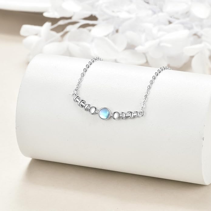 CRMAD Moonstone Moon/Star/Daisy/Turquoise/Rose Flower/Cat/Star/Hecate/Airplane/Pearl/Chakra/Rose Pearl/Butterfly/Wave/Starfish Anklet for Women Sterling Silver Anklet Irish Jewelry
