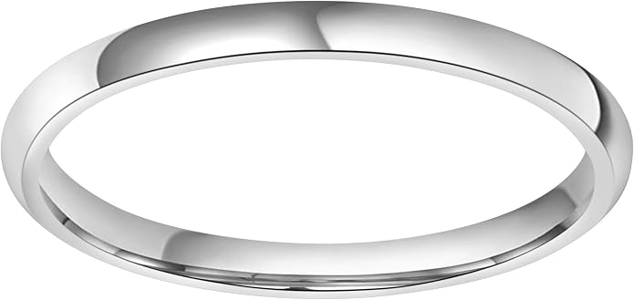 CROWNAL 2mm 4mm 6mm 8mm 10mm Tungsten Wedding Band Ring Men Women Plain Dome Polished Size Comfort Fit Size 3 To 17