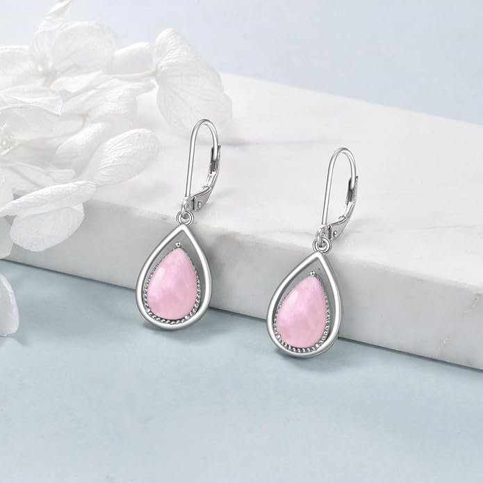 VONALA Dangle Earrings 925 Sterling Silver Opal Larimar Lapis Sapphire Turquoise Moss Agate Crystal Dangling Earrings Jewelry Gift for Women