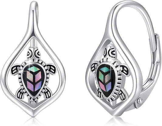 Cute Animal Leverback Earring 925 Sterling Silver Summer Bohemia Beach Theme Earrings for Women