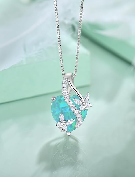 Butterfly Necklaces for Women Sterling Silver Infinity Heart Pendant Birthstone Jewelry Gift with 14k Yellow Gold/Rose Gold Plated