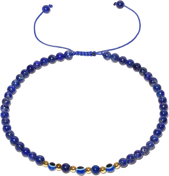 Evil Eye Ankle Bracelets for Women Beads Anklets Beach Accessiory Gemstone Healing Crystal Adjustable