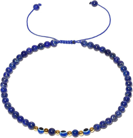 Evil Eye Ankle Bracelets for Women Beads Anklets Beach Accessiory Gemstone Healing Crystal Adjustable