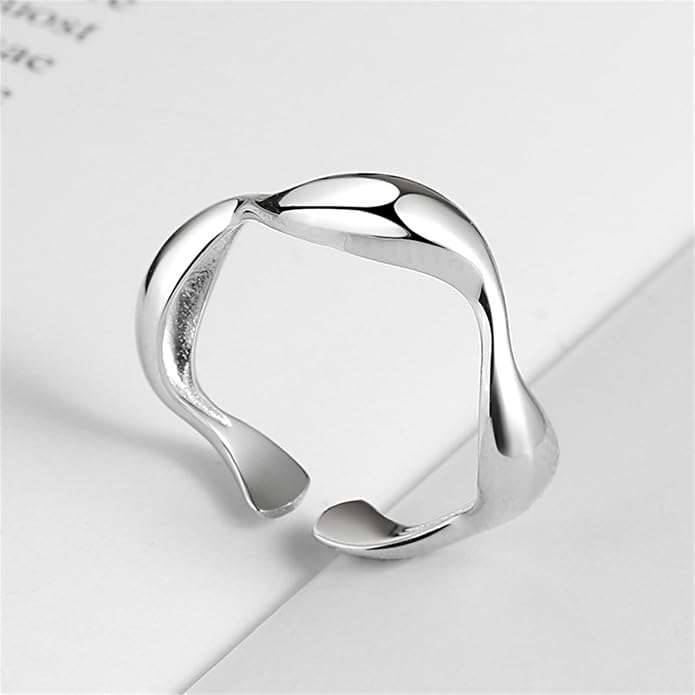 YBMYCM 3-10Pcs Dome Rings Set Chunky Gold Ring for Women Men 14k Gold Plated Thick Adjustable Statement Ring Gold/Silver