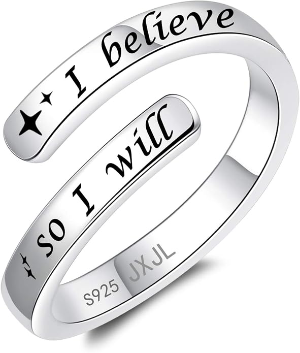 Silver Adjustable Ring Inspirational Jewelry S925 Sterling Wrap Open Ring for Women