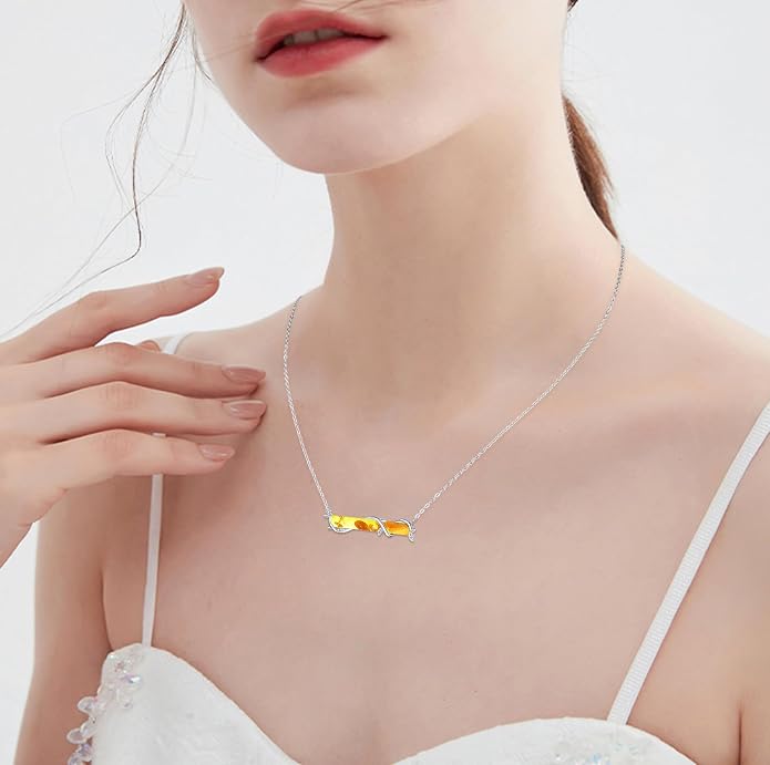Bar Opal Leaf Necklace For Women S925 Sterling Silver White Opal Pendant with Leaf Charm Bar Pendant Jewelry Gift For Mom Daughter Wife