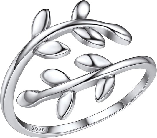PROSILVER 925 Sterling Silver Adjustable Open Ring for Women, Solid Sterling Silver Stackable Ring, knuckle Finger Ring, Pinky Ring, Come with Box