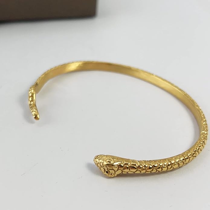 14K Gold Bracelets for Women Snake Cuff Bracelet for Women Open Bangles Bracelets for Women Friendship Gift