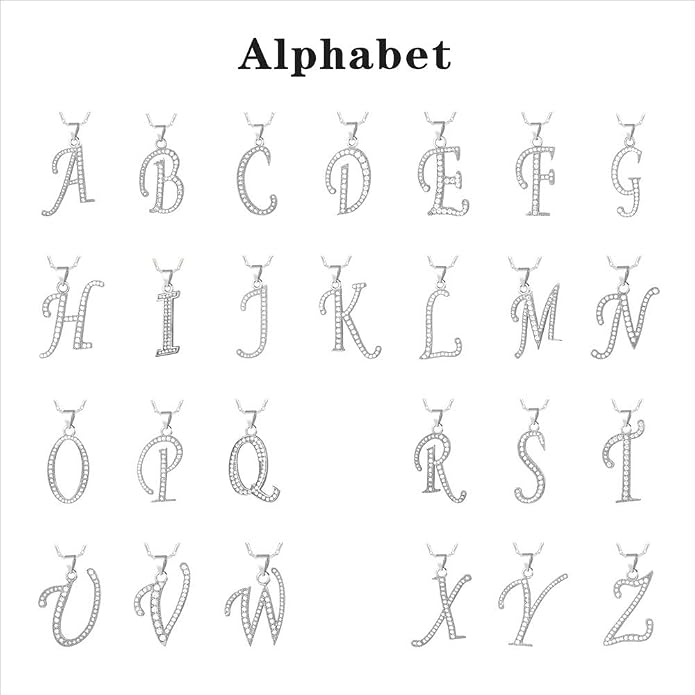U7 Initial Necklace for Women, Gold/Platinum Plated CZ Crystal Letter A-Z Pendant Necklace, Shiny 20 Inch Name Chain Dainty Personalized Jewelry for Men Mom Wife Friend