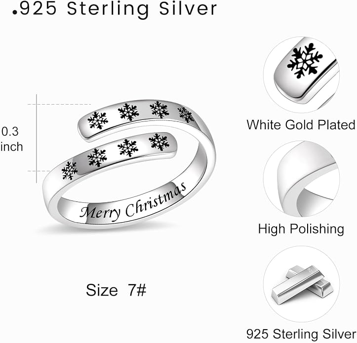 BEILIN 925 Sterling Silver Inspirational Jewelry Rings Adjustable Ring Personality Encouragement Gift for Teens Women
