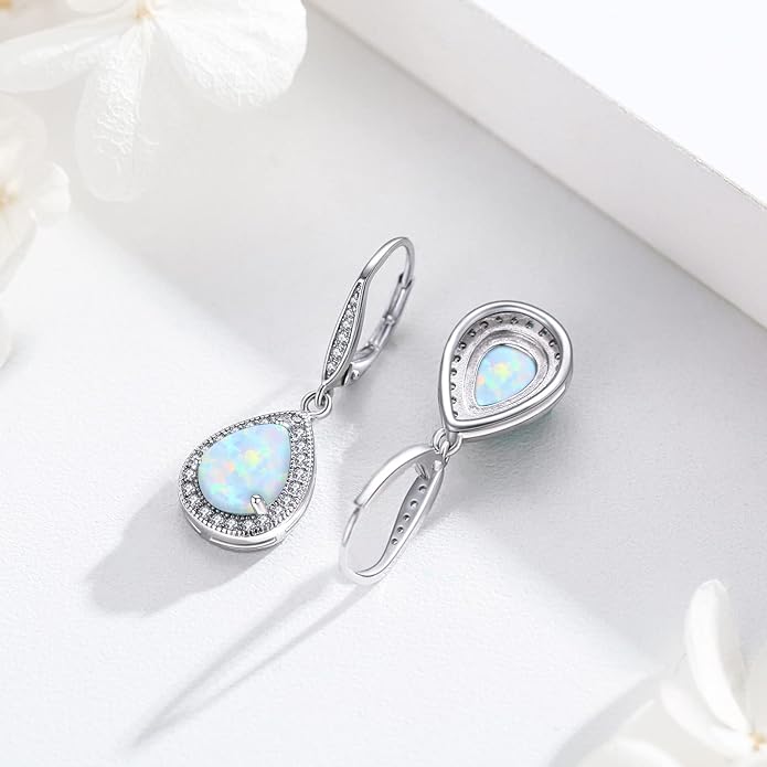 Trendy Dangle Earrings for Women Teen Girls Sterling Silver 12 Birthstone Earrings Minimalist Hypoallergenic Earrings for Sensitive Ears Jewelry Gifts