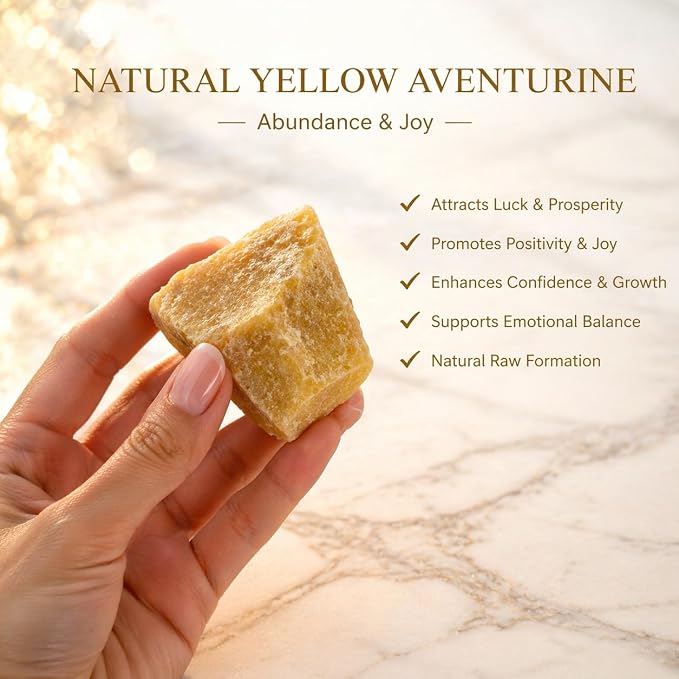Large 1.25-2.0” Natural Yellow Aventurine Raw Crystals Stones for Meditation, Chakra, Reiki, Crystal Grid, Energy Work, Wire Wrapping, Tumbling & Spiritual Home Decor