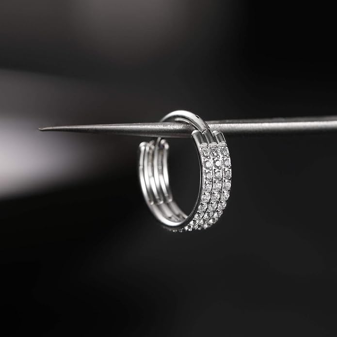316L Surgical Steel Septum Clicker Ring Nose Ring Hoop Sleeper Hoop Earring Helix Rook Conch Cartilage Daith Tragus Earrings Lobe Nose Piercing Jewelry for Women