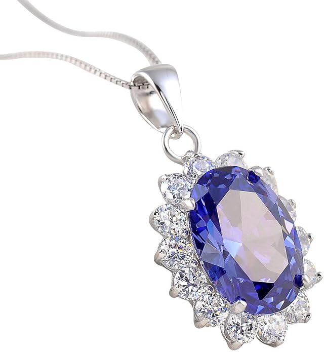 Wuziwen 925 Sterling Silver Princess Diana Kate Middleton Pendant Necklace for Women Jewelry Gift for Her