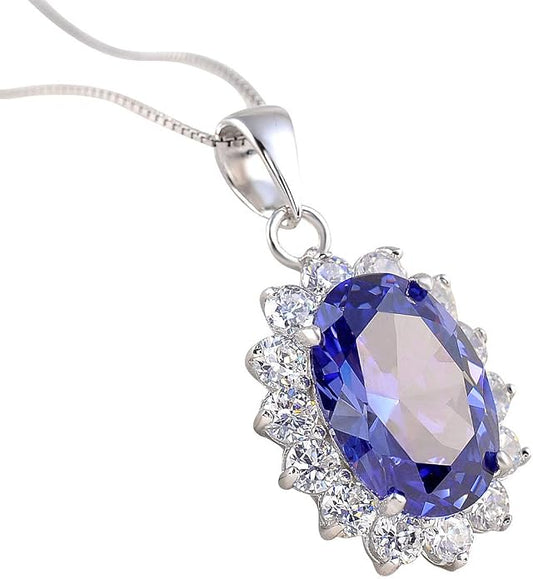 Wuziwen 925 Sterling Silver Princess Diana Kate Middleton Pendant Necklace for Women Jewelry Gift for Her