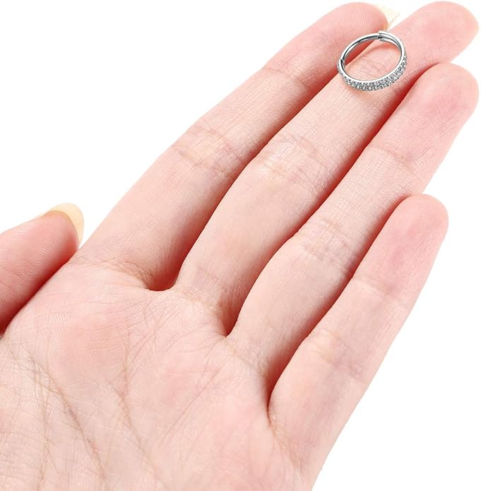 316L Surgical Steel Septum Clicker Ring Nose Ring Hoop Sleeper Hoop Earring Helix Rook Conch Cartilage Daith Tragus Earrings Lobe Nose Piercing Jewelry for Women