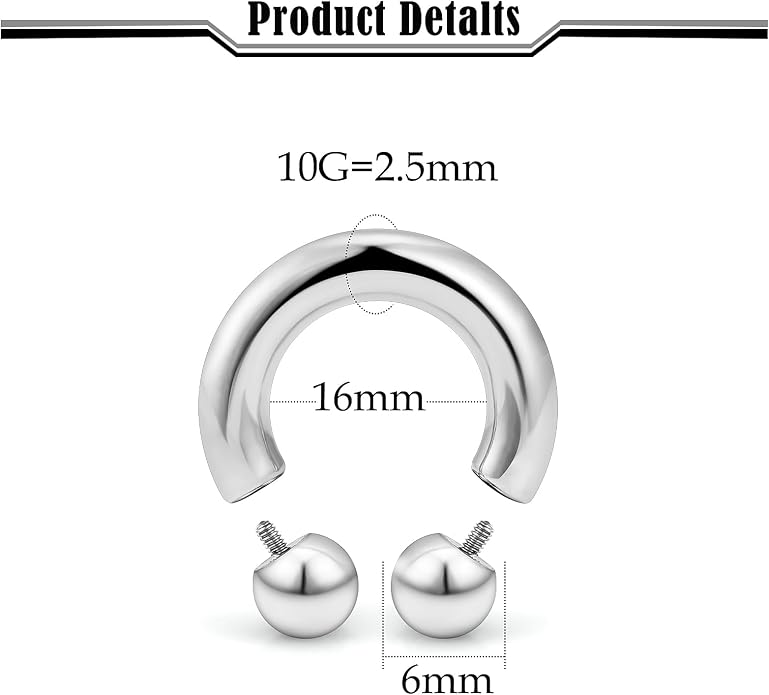 20G-2G ASTM F136 Titanium Septum Rings Nose Ring Hoops Circular Barbell Helix Snug Tragus Rook Daith Cartilage Earring Sneke Bites Lip Ring Hoop Smiley Piercing Jewelry for Women Men 6mm-19mm