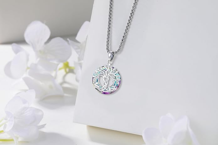 Tree of Life Necklace for Women 925 Sterling Silver Family Tree of Life Pendant with Austrian Crystal 22 Inches Chain