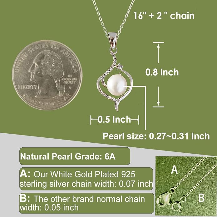 Granddaughter Necklace - Granddaughter Gifts from Grandma, Graduation Gifts for Her, Birthday Christmas Confirmation Wedding Keepsake Jewelry gifts for Granddaughter Teen Girls, Sterling Silver Freshwater Pearl Necklace
