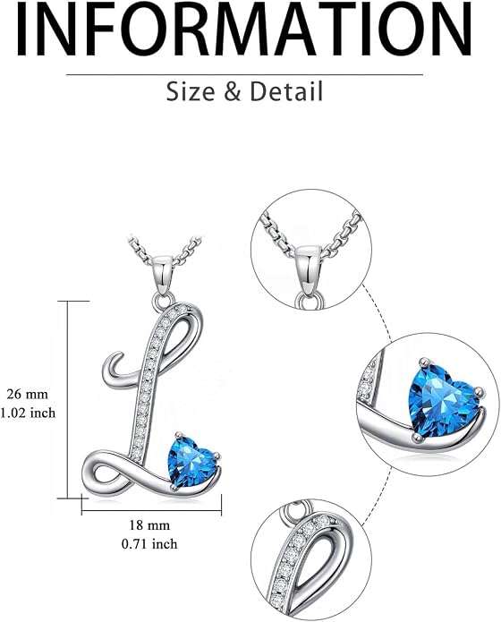 Birthday Gifts for Women Alphabet A to Z Initial Birthstone Pendant Necklaces for Women - 18k White Gold Plated Personalized Name Jewelry Anniversary Graduation Gifts for Wife Her Daughter Girlfriend(with Gift Box)