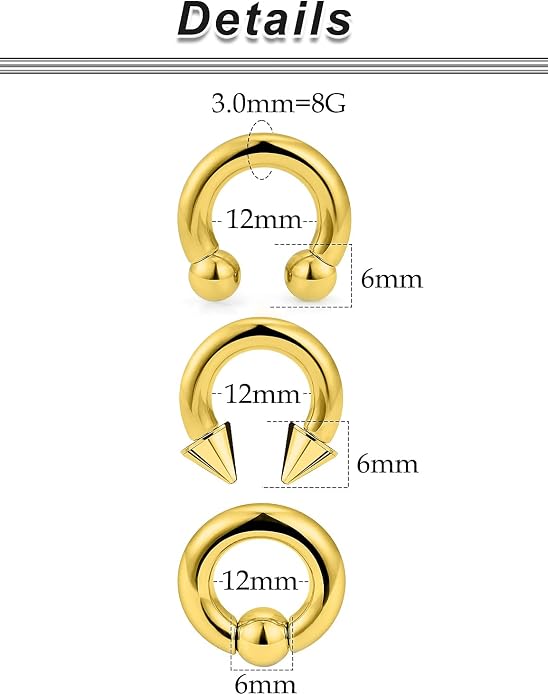 00G 0G 2G 4G 6G 8G 10G 12G 14G 16G Septum Rings Silver Black Surgical Steel Heavy Gauges Earrings Stretching kit Eyebrow Lip Septm Nose Rings Helix Tragus Daith Rook Earrings Hoops 10mm-19mm