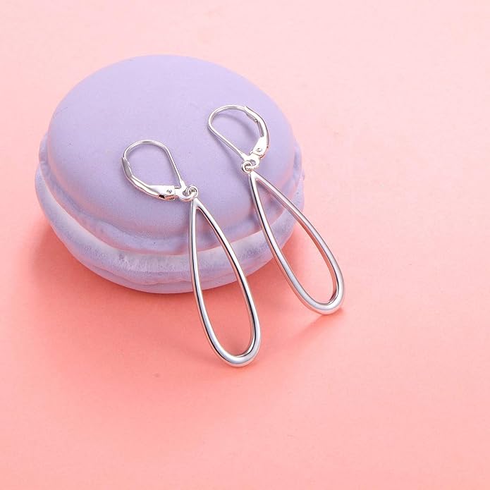 S925 Sterling Silver Vertical Drop Dangle Earrings Gift for Women Teenage