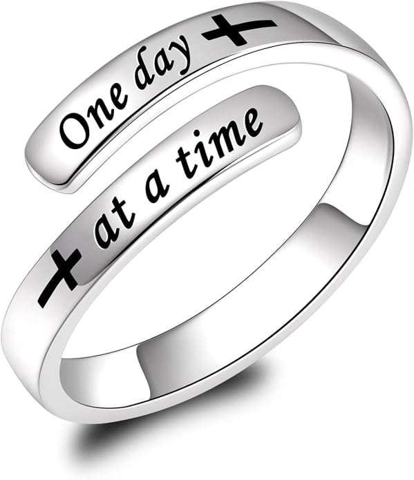 BEILIN 925 Sterling Silver Inspirational Jewelry Rings Adjustable Ring Personality Encouragement Gift for Teens Women