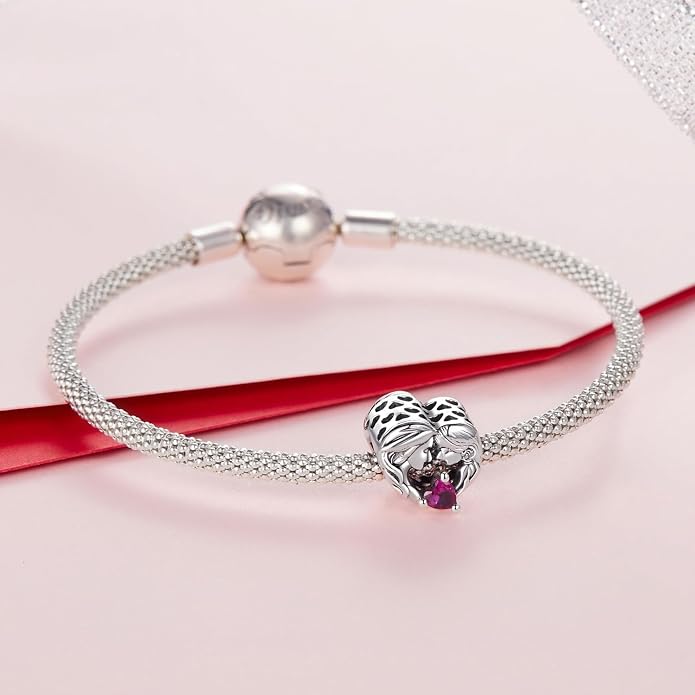 NINGAN 925 Sterling Silver Charm Golden Love Charm Buckle Safety Chain Travel Bead Firefly Dragonfly Pendant, Suitable for Women Bracelet and Necklace as Gift from Mom and Friends