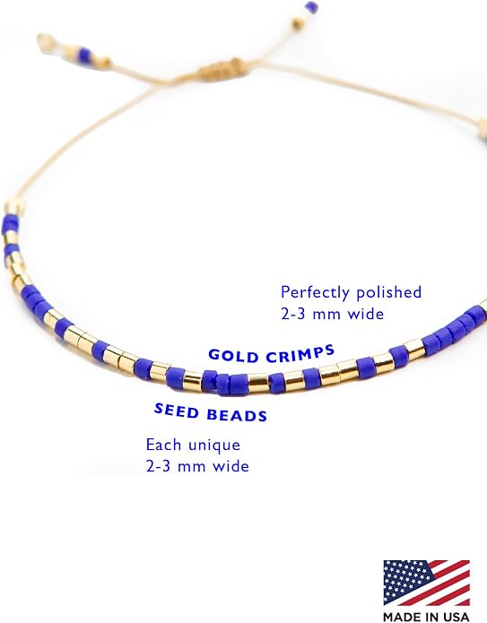 NAZ COLLECTION – Dainty Seed Bead Bracelet, Handmade Multicolor Bohemian Stackable Beaded Bracelets, Colorful Beach Surfer Boho Bracelets, Adjustable Charm String, Summer Jewelry for Women, ADULT Bracelets