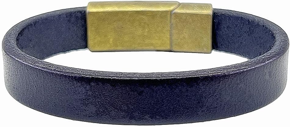 Mens Genuine Leather Bracelet - Handmade Adjustable Leather Cuff Bracelet punk Style leather wrap Wristband for Men