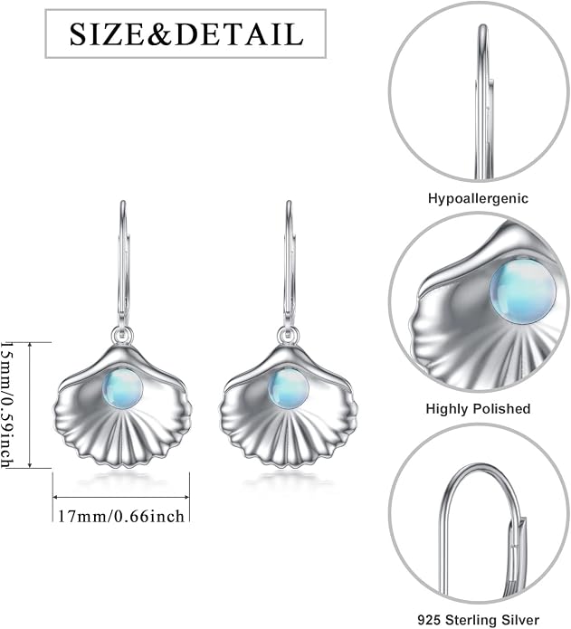 Dorunmo Moonstone Dangle Drop Earrings s925 Sterling Silver Leverback Earrings Filigree Moonstone Jewelry Birthday Gifts for Women