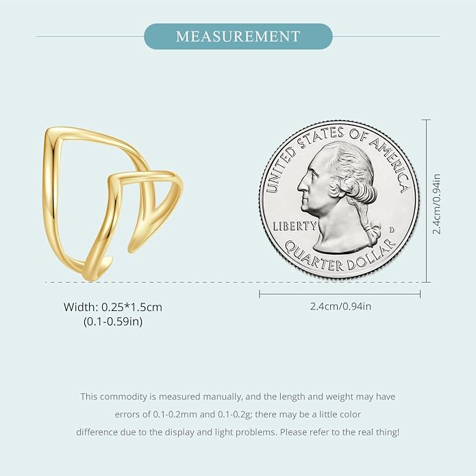 MUNDELL 925 Sterling Silver Simple Multi-layer Leaf Adjustable Ring Green Lucky Leaves Statement Ring for Women Promise Ring Fine Jewelry