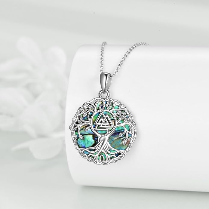 YFN Tree of Life Necklace Sterling Silver Celtic Knot Tree Pendant Jewelry Gifts for Women Men