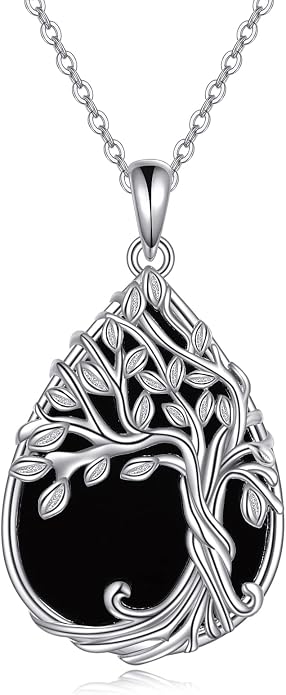 ONEFINITY Tree of Life Necklace 925 Sterling Silver Abalone Shell Celtic Knot Pendant Necklace for Women Jewelry