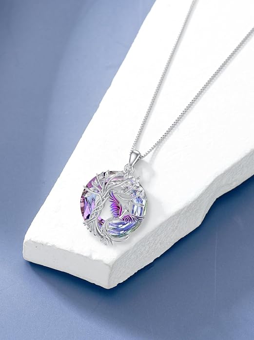 TOUPOP Phoenix Necklace 925 Sterling Silver Crystal Pendant Phoenix Rising Jewelry Women Birthday Mothers Day Gifts for Women