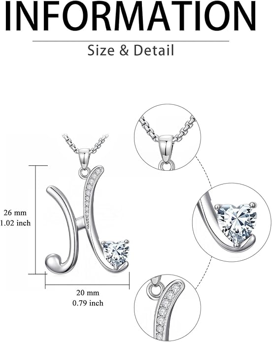 Birthday Gifts for Women Alphabet A to Z Initial Birthstone Pendant Necklaces for Women - 18k White Gold Plated Personalized Name Jewelry Anniversary Graduation Gifts for Wife Her Daughter Girlfriend(with Gift Box)