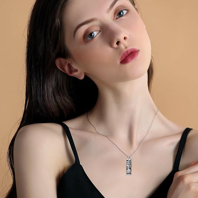 VONALA Gothic Necklace 925 Sterling Silver Punk Dagger/Thor Hammer/Arrowhead Wolf/Lion/Tree of Life Urn Pendant Necklace Viking Amulet Pagan Jewelry Gifts for Women Men Unsex